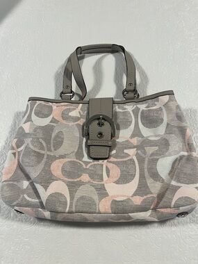COACH Grey & Pink Shoulder /Hand Bag